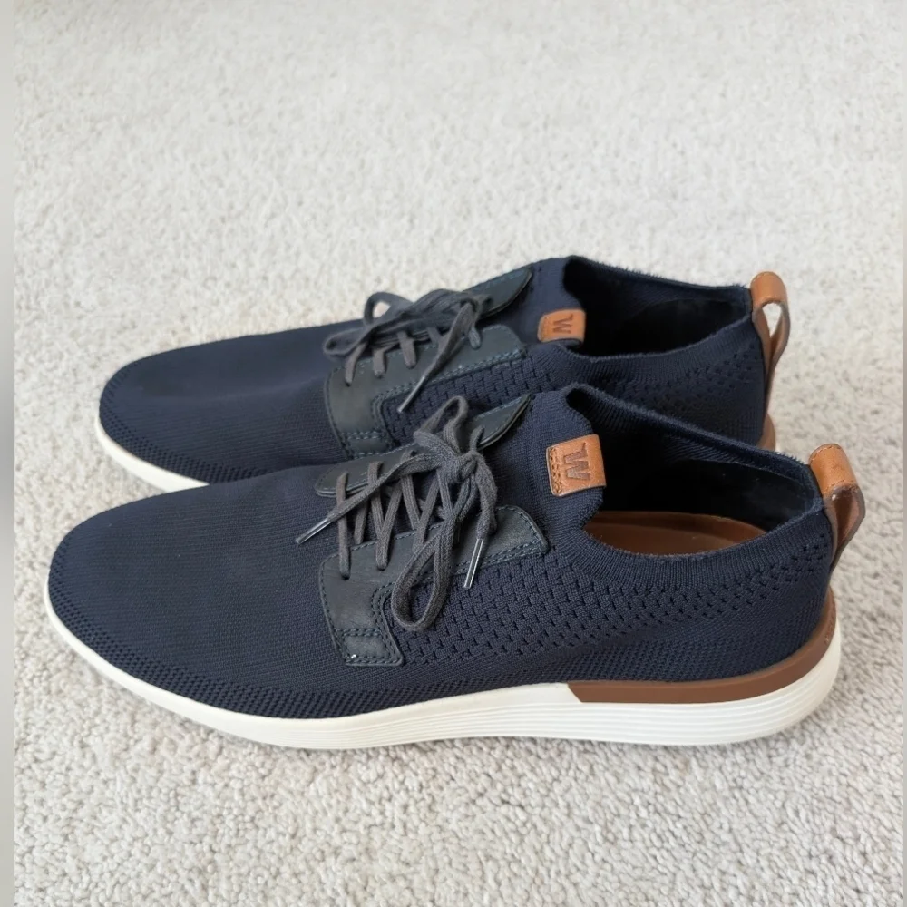 WOLF & SHEPHERD Navy Blue SwiftKnit Lace Up Derby Shoes Mens 13 - Picture 3 of 9